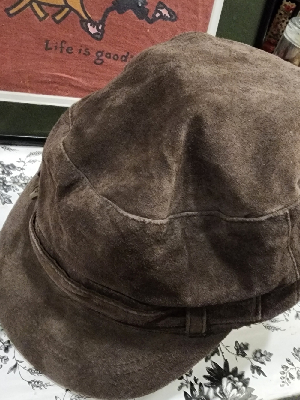 Vintage Brown Suede Women's Cap
